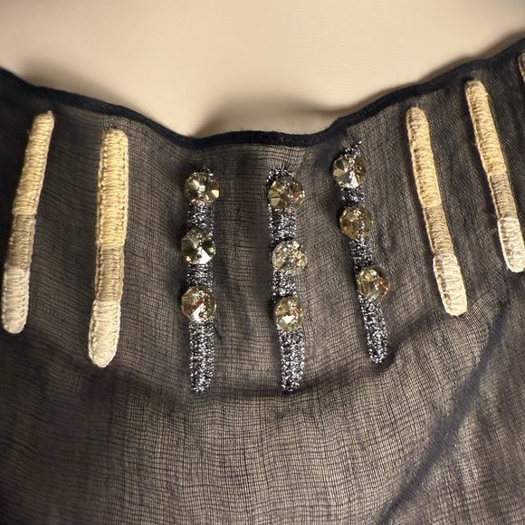 NWT Randi & Will Black  Oversized Poncho with Embellished Details - Picture 5 of 8